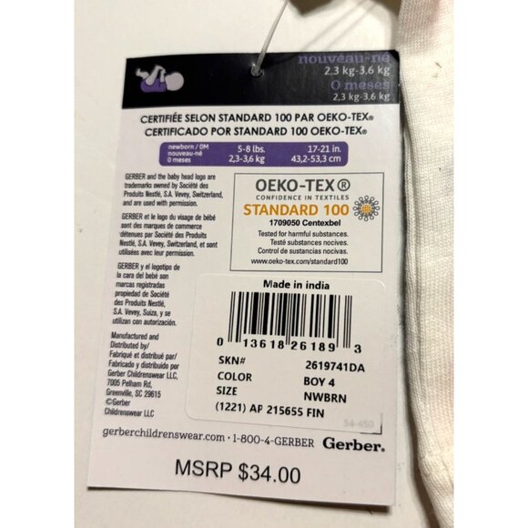 Gerber Baby Boys Camping Fun 4-Piece Bodysuit Tee Shorts & Pant Set Newborn Cott - Picture 10 of 11